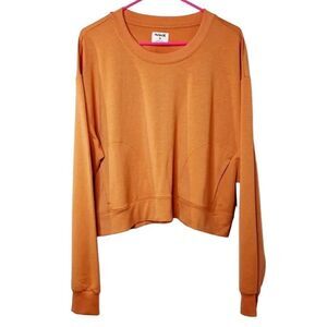 Hurley Easy Oversized Pullover Crew Neck Sweatshirt Orange Carnelian XL